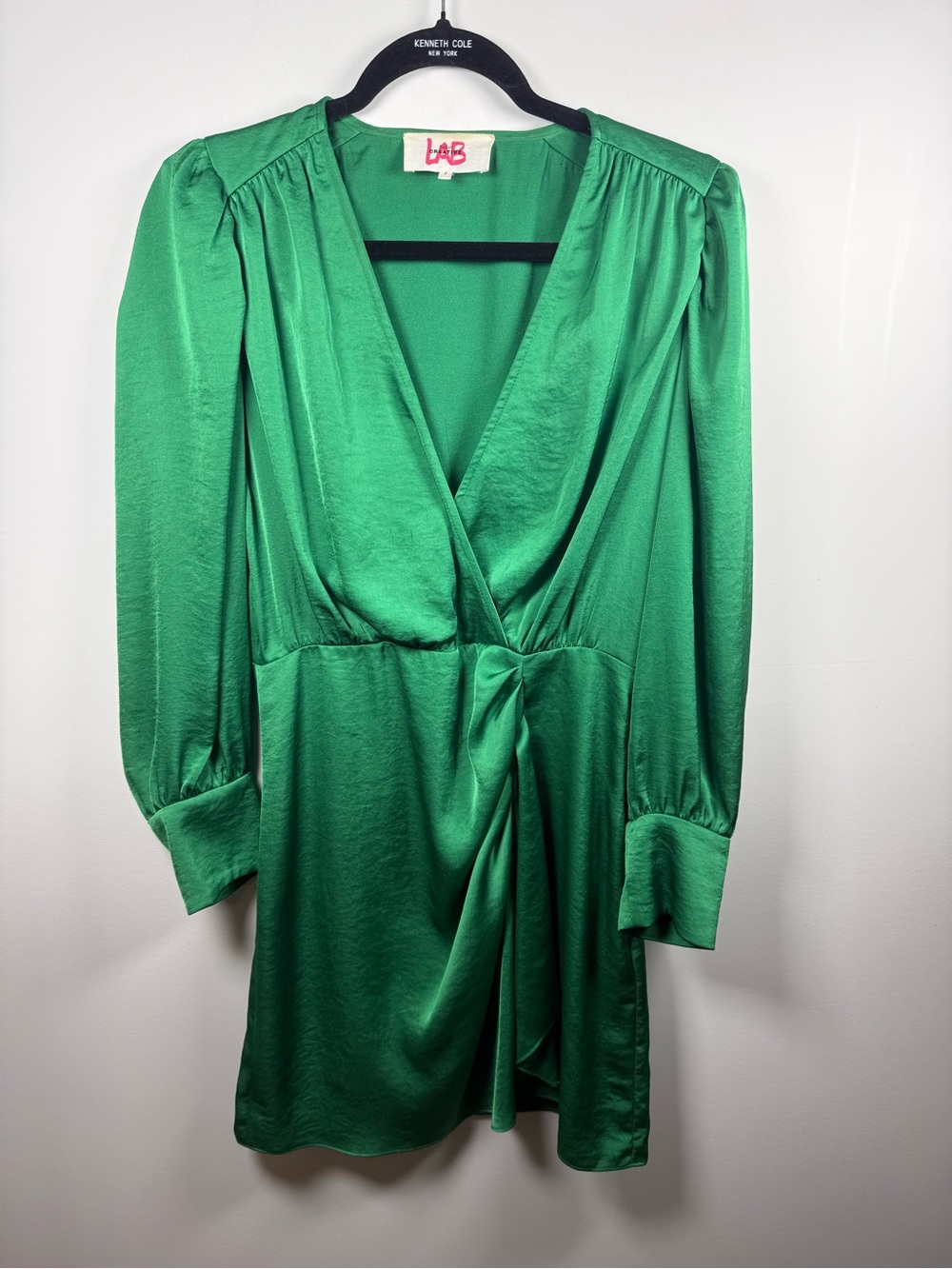 BA&SH CREATIVE | Green Surplice Satin Lady Dress Size US6 AS IS